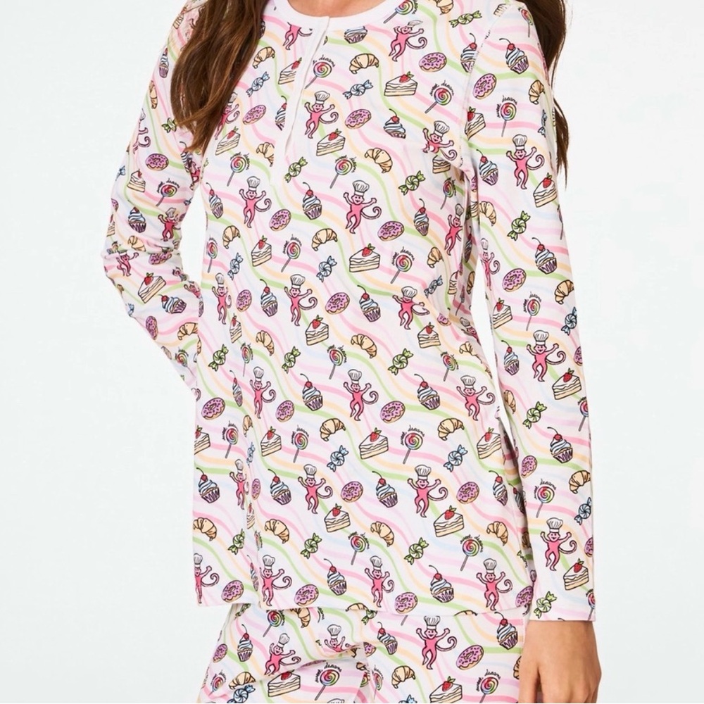 Roller Rabbit Sweet Dreams Swirl Candy Print Pajamas